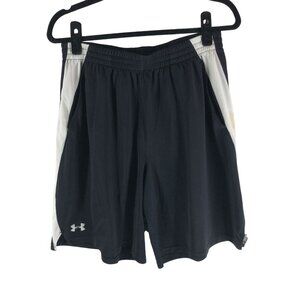 Under Armour Mens Black White Athletic Strength Training Shorts Size L